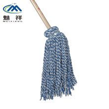 魅祥 木柄拖把 加长木杆棉线拖把 圆头蓝白线绳老式拖把 （单位：把）