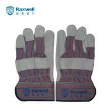 Raxwell RW2512 raxwell RW2512 条纹背布半皮手套耐磨牛皮焊工手套 12副/袋 (单位：袋） (单位：袋)